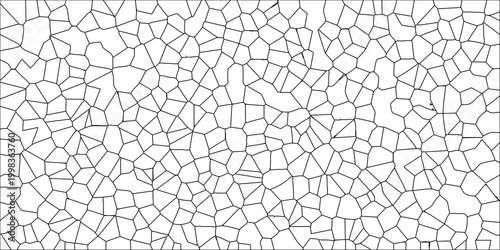 Geometric Cell Structure Pattern With Black Outlines And White Space For Abstract Backgrounds texture