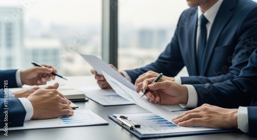 Business Team Analyzing Financial Reports