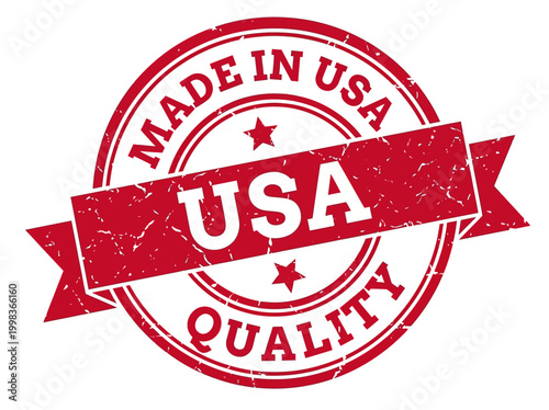 Bild auf Leinwand Red Made in USA Quality Rubber Stamp