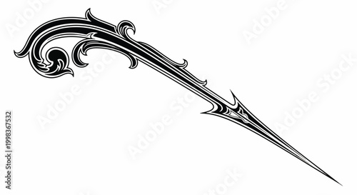 Elegant Vector Swirl Design Element Decorative Ornament.