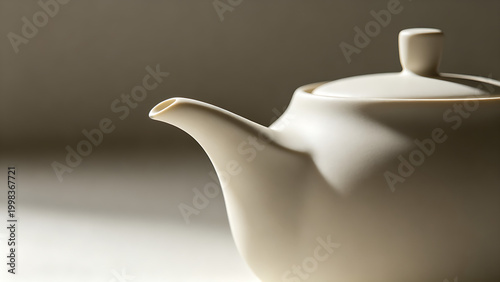 unanimity. A minimalist ceramic teapot with a seamless spout and smooth curves. bar promotions, beverage menus, designed for food & beverage menus and cafe branding, enhances appetite appeal.