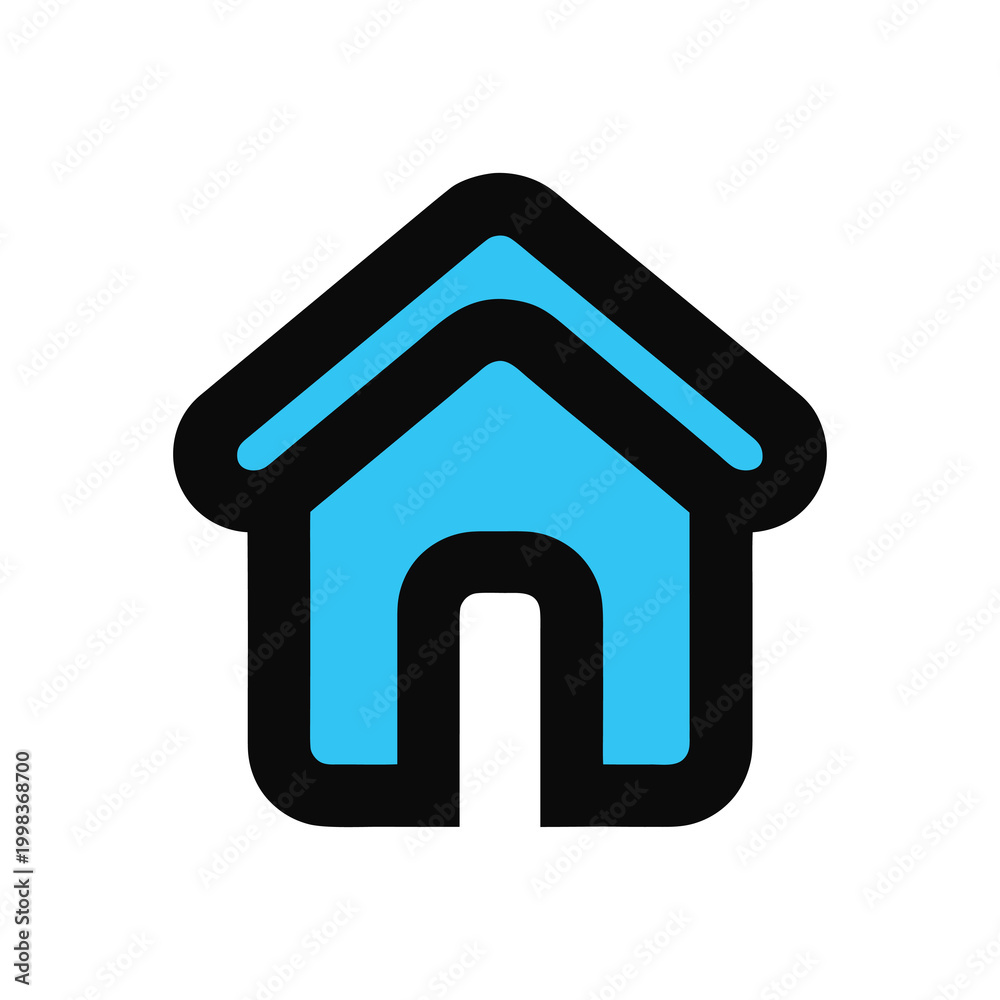 Fototapeta premium Modern Minimalist Home Icon – Clean Thin Line House Symbol, Simple Real Estate UI Vector