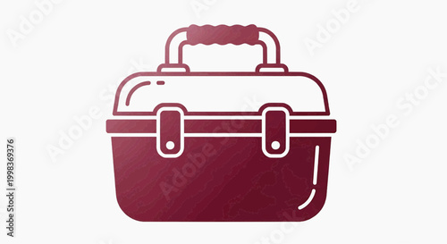 A person holds a closed lunchbox with a handle on top.