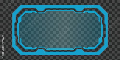Futuristic hud interface frame, digital display element, scifi border, tech ui design, vector graphic element vector illustration