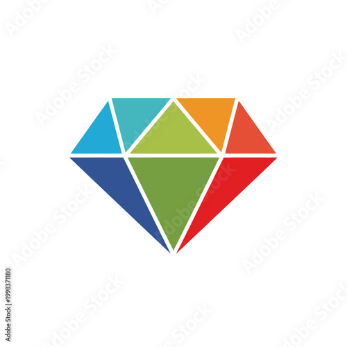 Free Download Colorful geometric diamond shape logo. - GFXLoad