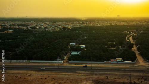 Scenic Views from Al Shuba Hanging Bridge Trail in Al Ahsa, Eastern Province near Al Hofuf, Saudi Arabia. 18-April-2026