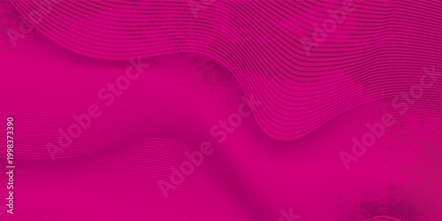 Abstract magenta background with flowing wavy lines and distressed grunge textures. Energetic artistic backdrop for urban street style and modern branding