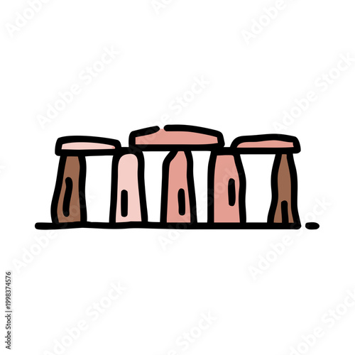 Stonehenge Illustration - Ancient Monument Travel Symbol