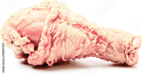 Retro chicken engraving classic and fried graphic for halftone label design vintage