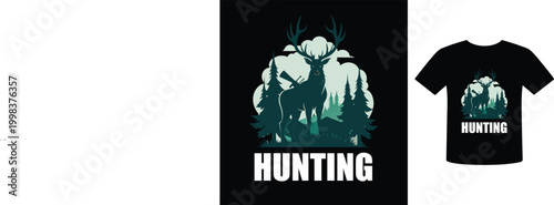 Hunting, T-Shirt Design, Outdoor Apparel, Graphic Tee, Hunting Gift, Camouflage Style