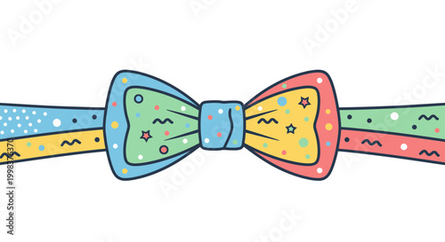Colorful Bow Tie with Festive Patterns - Celebration and Party Accessory