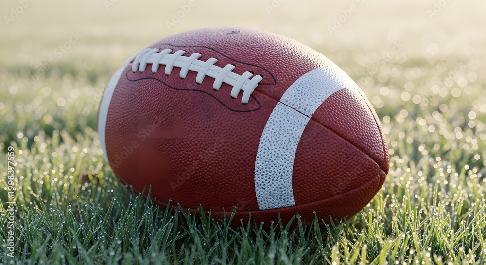 Obraz premium American Football on Grass Field Cinematic Lighting