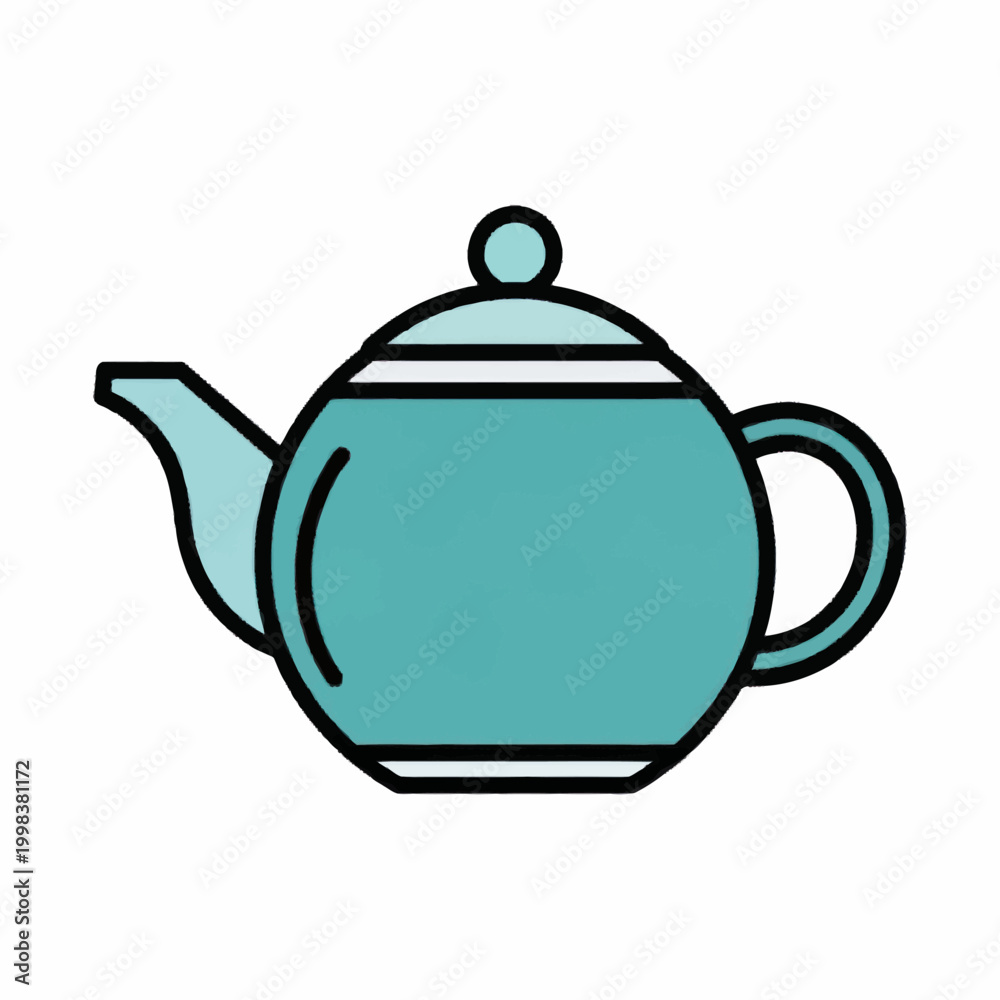 Obraz premium Teapot icon with handle and spout isolated on white background.