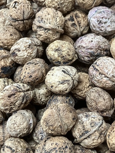 Rustic Whole Walnuts in Shell Close-Up