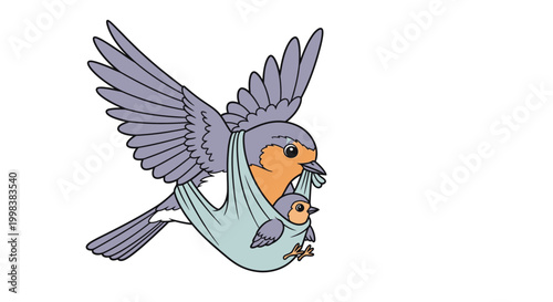 Bird with wings spread wide flying.