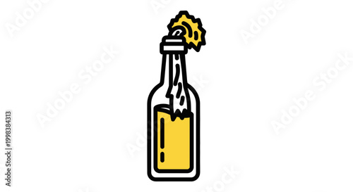 Molotov cocktail in glass bottle.