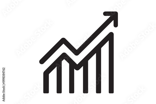 business graph on white background