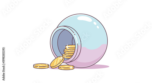 Pills spilling out of bottle.