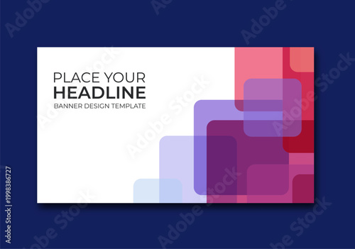 Abstract Business Banner with Gradient Square Elements for Corporate Branding and Marketing Design
