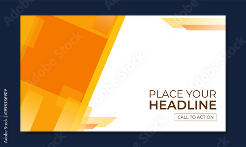 Abstract Orange Geometric Banner Template for Business Marketing and Corporate Branding Design