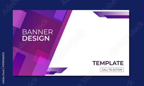 Modern Purple Banner Template with Abstract Shapes for Corporate Branding and Digital Marketing
