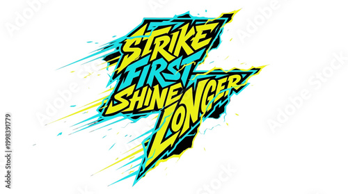 Dynamic lightning bolt graphic with inspirational slogan for motivation and action