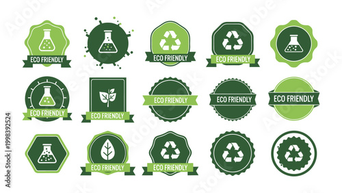 Eco-Friendly Emblems: A collection of eco-friendly emblems showcasing environmental consciousness, sustainability, and green initiatives, suitable for promoting responsible practices.