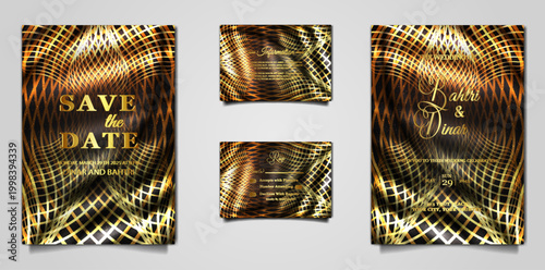 elegant wedding invitation cards set