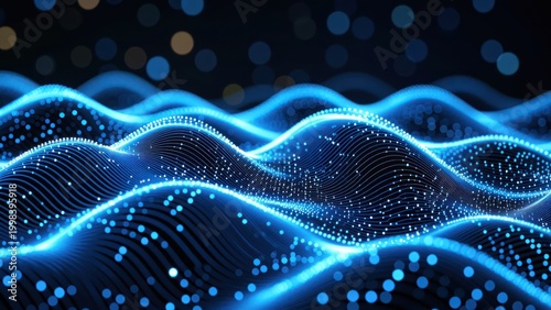 futuristic digital energy field with shimmering particles and cinematic lighting