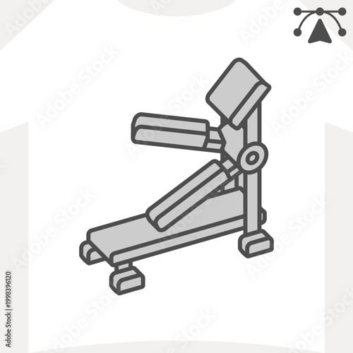 Stepper machine isometric icon, cardio, stepping concept. Vector graphics. Stepper workouts, equipment sign and editable stroke, outline style icon for mobile or web design.