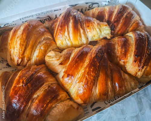 Εκτύπωση καμβά Golden Butter Croissants in a Bakery Box