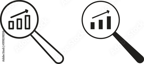Analysis icon for social media, app, and web design. Vector illustration.