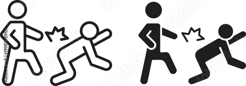 Assault icon for social media, app, and web design. Vector illustration.