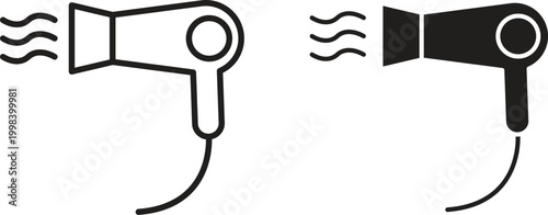 Blow dryer icon for social media, app, and web design. Vector illustration.