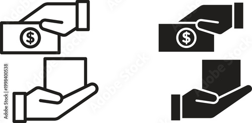 Cash on delivery icon for social media, app, and web design. Vector illustration.