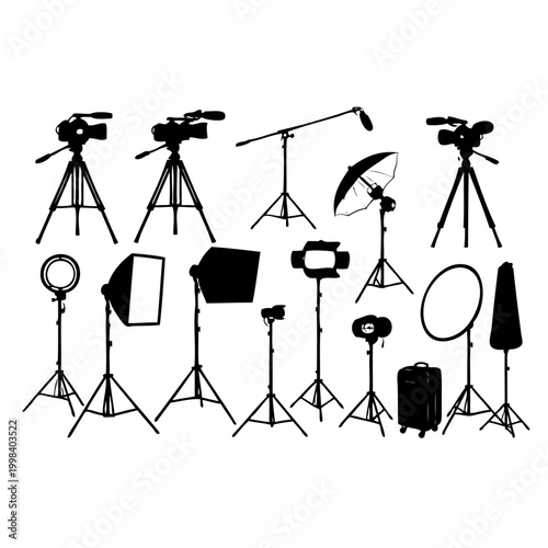 collection of photography and videography equipment silhouettes