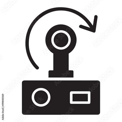 Joystick with rotation arrow and circular aim icon joystick rotation illustration movement direction circular turntable spinning adjustment