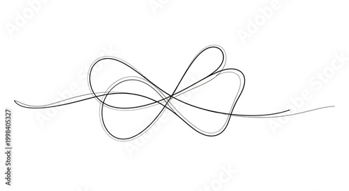 Abstract Infinity Symbol Line Art - Continuous Flowing Loop Design