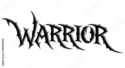 Warrior text in a sharp spiky and aggressive font style.