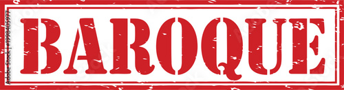 Baroque red stamp with textured surface renaissance classical architecture ornament decoration