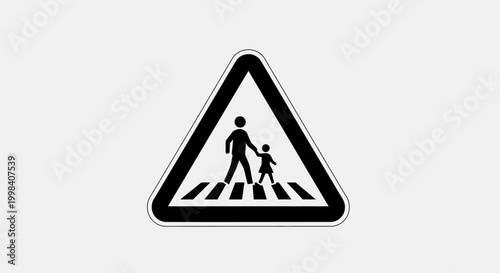 Free Download Pedestrian Crossing Warning Sign Children Safety Vector Icon - GFXLoad