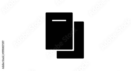 Minimalist Black Book Icons on White Background