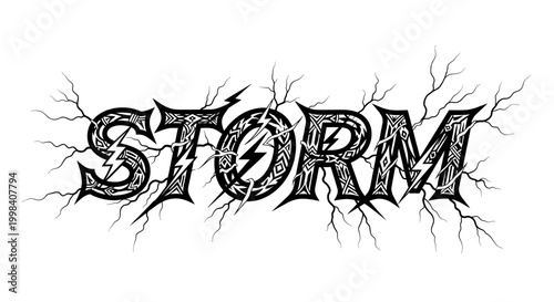 Storm Weather Typography Design Concept.