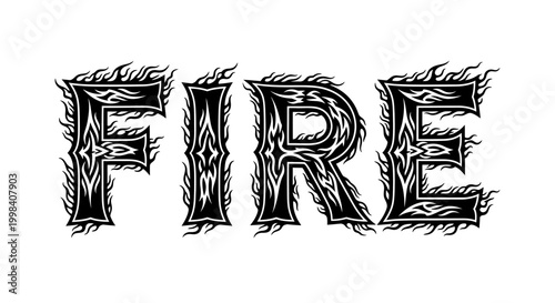 Fiery Text Flame Design Element.