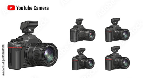 Digital SLR Camera Illustration for Video Content Creators
