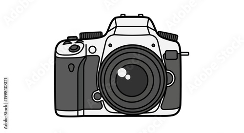 Minimalist Professional DSLR Camera Illustration