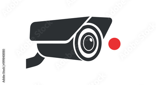 Surveillance camera icon with red recording indicator