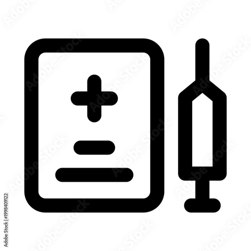 Vaccination record icon. Vaccination record modern line icon with clean style premium quality design representing medical document immunization health record and healthcare management concept