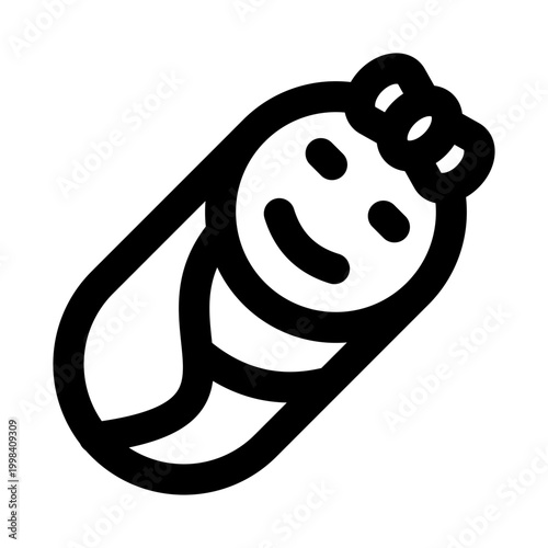 Baby girl icon. Baby girl modern line icon with clean style premium quality design representing infant care childhood innocence and early development concept