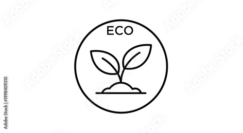 Eco Friendly Concept Icon: Sprout Growing in Soil